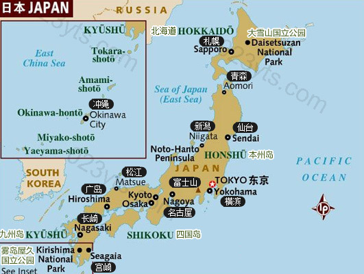 日本旅游地圖